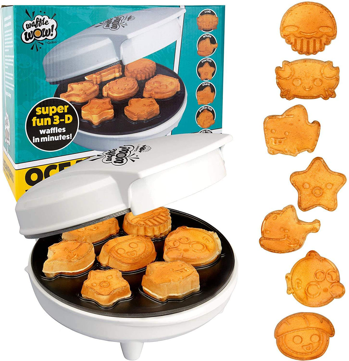 Animal Mini Waffle Maker- Makes 7 Fun Different Shaped Pancakes