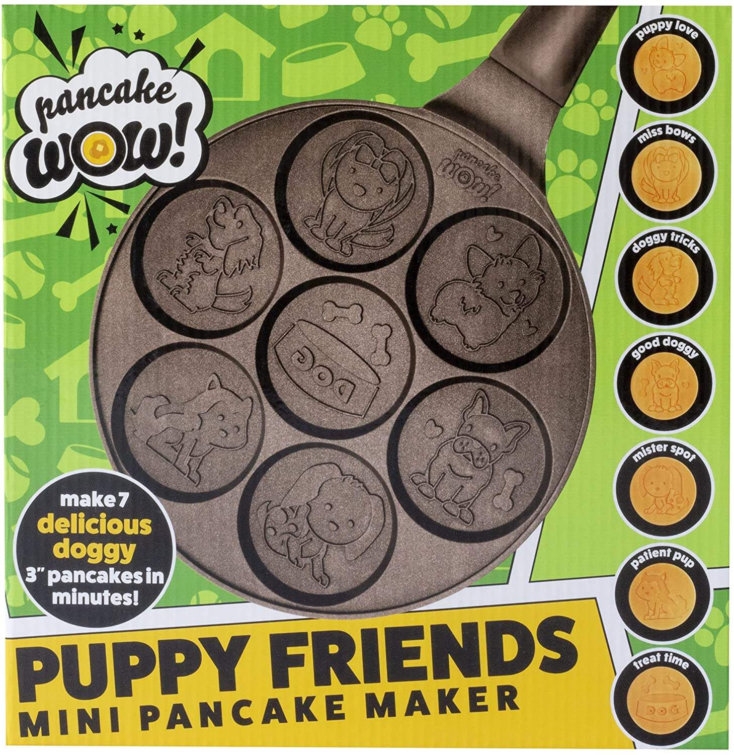Smiley Face Friends Mini Pancake Pan - Make 7 Unique Flapjacks - Nonstick Griddle for Breakfast Magic & Easy Cleanup - Fun Smiley Face Gift for Kids